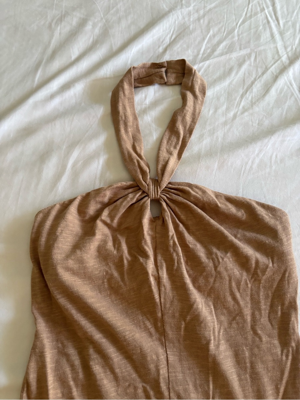 LOFT Tan Halter Maxi Dress